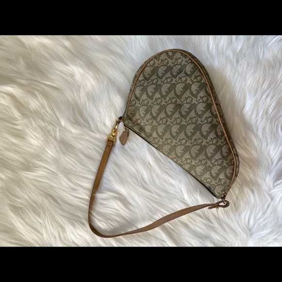 Authentic vintage Dior green trotter mini saddle with coin bag - Picture 2 of 15